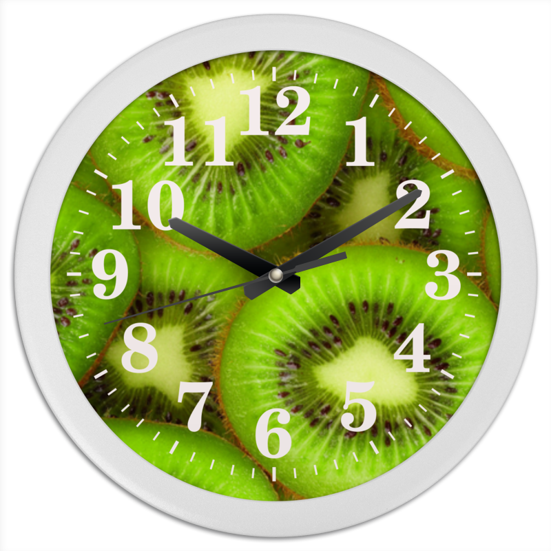 Printio Часы круглые из пластика Киви - это наслаждение детская футболка киви птичка и киви фрукт 116 белый