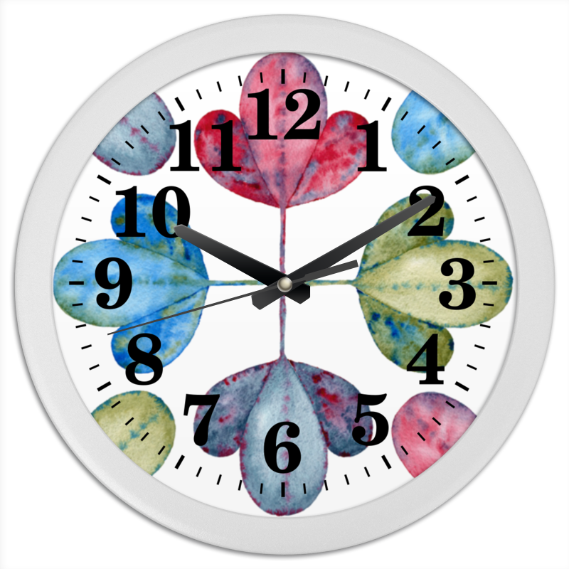 Printio Часы круглые из пластика Яркие листья.