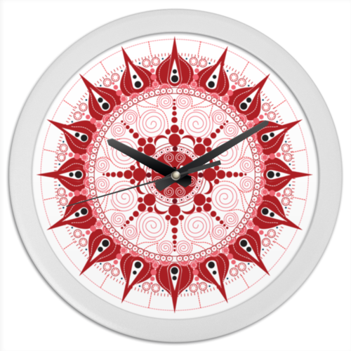 Заказать часы для офиса в Москве. Часы круглые из пластика Мандала страсти от Lubi.Shop - готовые дизайны и нанесение принтов.
