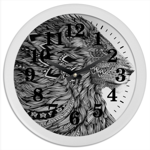 Заказать часы для офиса в Москве. Часы круглые из пластика Proud Lion от RacKraB - готовые дизайны и нанесение принтов.