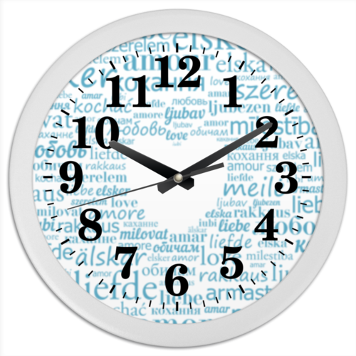 Заказать часы для офиса в Москве. Часы круглые из пластика Влюблённые от Elena Zalivochkina - готовые дизайны и нанесение принтов.