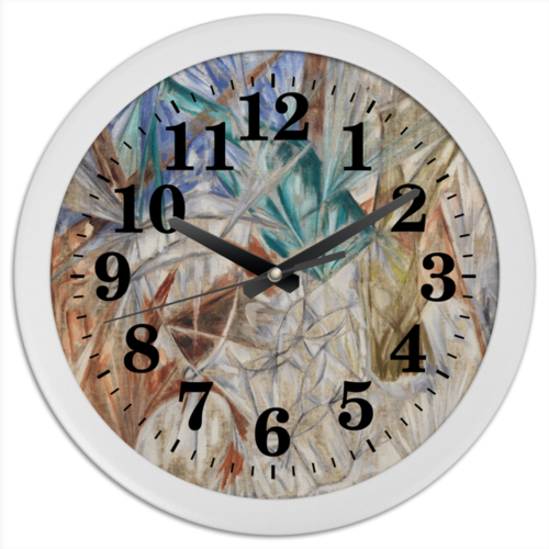 Заказать часы для офиса в Москве. Часы круглые из пластика Стекло (картина Михаила Ларионова) от trend - готовые дизайны и нанесение принтов.