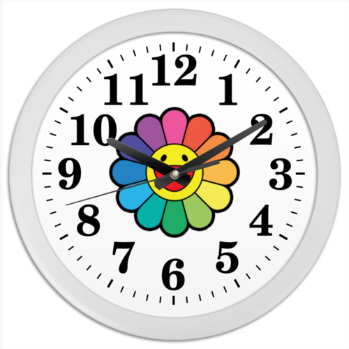 Заказать часы для офиса в Москве. Часы круглые из пластика Такаши Мураками  от alina.nersesyan.23@gmail.com - готовые дизайны и нанесение принтов.