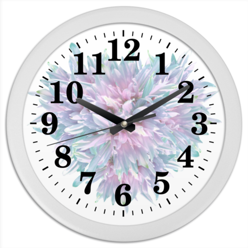 Заказать часы для офиса в Москве. Часы круглые из пластика Цветочная пастель от Ольга Богуславская - готовые дизайны и нанесение принтов.