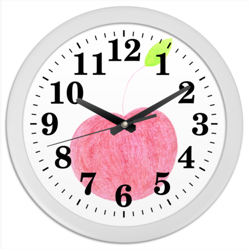 Заказать часы для офиса в Москве. Часы круглые из пластика Red apple от Venera210 - готовые дизайны и нанесение принтов.