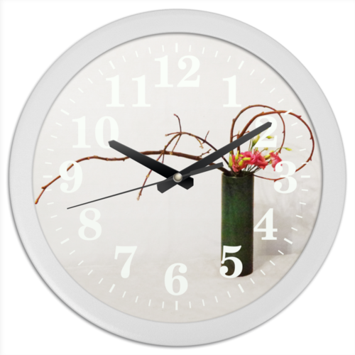 Заказать часы для офиса в Москве. Часы круглые из пластика Икебана / Ikebana от Ikebana - готовые дизайны и нанесение принтов.