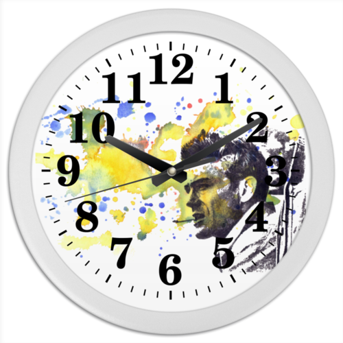 Заказать часы для офиса в Москве. Часы круглые из пластика James Dean Джеймс Дин от James Dean - готовые дизайны и нанесение принтов.