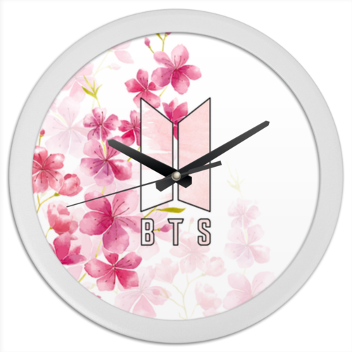 Заказать часы для офиса в Москве. Часы круглые из пластика Группа BTS от weeert - готовые дизайны и нанесение принтов.