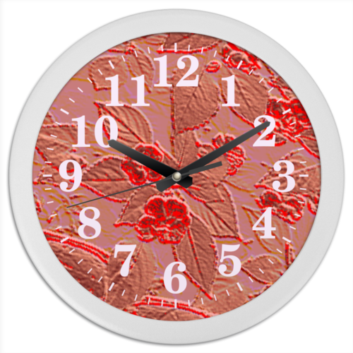 Заказать часы для офиса в Москве. Часы круглые из пластика Цветы на солнце. от Eva De Peron.  - готовые дизайны и нанесение принтов.