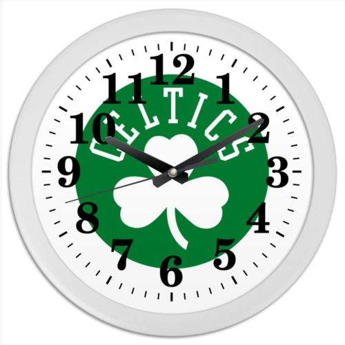 Заказать часы для офиса в Москве. Часы круглые из пластика Селтикс green от oldmasta@gmail.com - готовые дизайны и нанесение принтов.