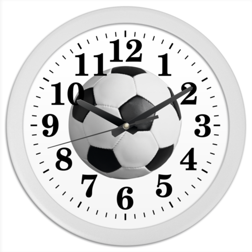 Заказать часы для офиса в Москве. Часы круглые из пластика Мяч футболиста от spiritfree - готовые дизайны и нанесение принтов.