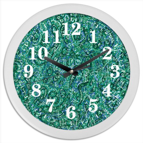 Заказать часы для офиса в Москве. Часы круглые из пластика Бирюзовый от Vadim Koval - готовые дизайны и нанесение принтов.