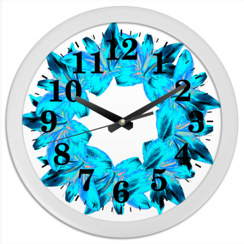 Заказать часы для офиса в Москве. Часы круглые из пластика Голубая лазурь от Ольга Богуславская - готовые дизайны и нанесение принтов.