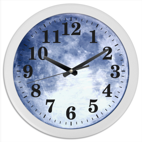 Заказать часы для офиса в Москве. Часы круглые из пластика - Луна - от klip - готовые дизайны и нанесение принтов.