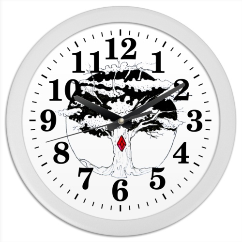 Заказать часы для офиса в Москве. Часы круглые из пластика дерево от Eliza - готовые дизайны и нанесение принтов.