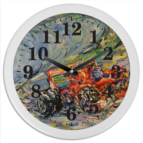 Заказать часы для офиса в Москве. Часы круглые из пластика Формула-1 от rikart - готовые дизайны и нанесение принтов.
