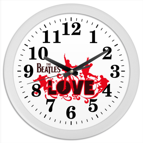 Заказать часы для офиса в Москве. Часы круглые из пластика Beatles от Елена Гришина - готовые дизайны и нанесение принтов.