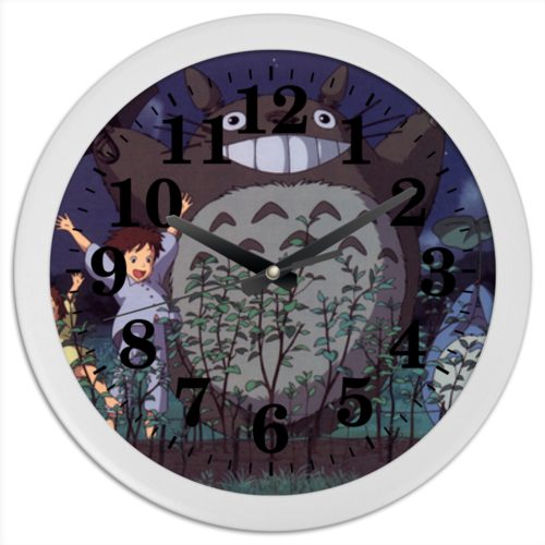Заказать часы для офиса в Москве. Часы круглые из пластика Тоторо от 1686430@mail.ru - готовые дизайны и нанесение принтов.