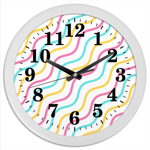 Заказать часы для офиса в Москве. Часы круглые из пластика Волны от BeliySlon - готовые дизайны и нанесение принтов.