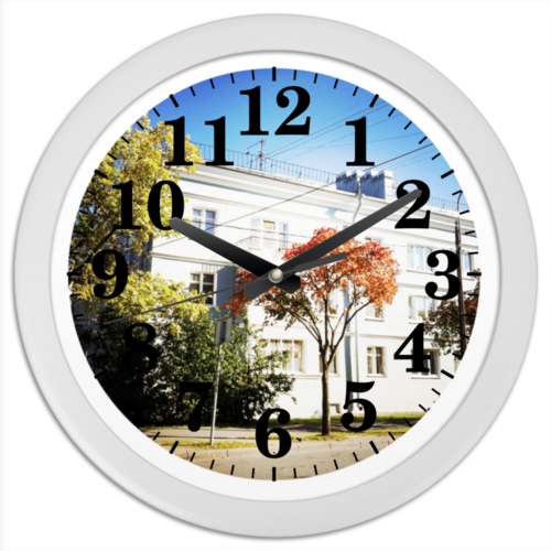Заказать часы для офиса в Москве. Часы круглые из пластика Autumn от jane_97 - готовые дизайны и нанесение принтов.