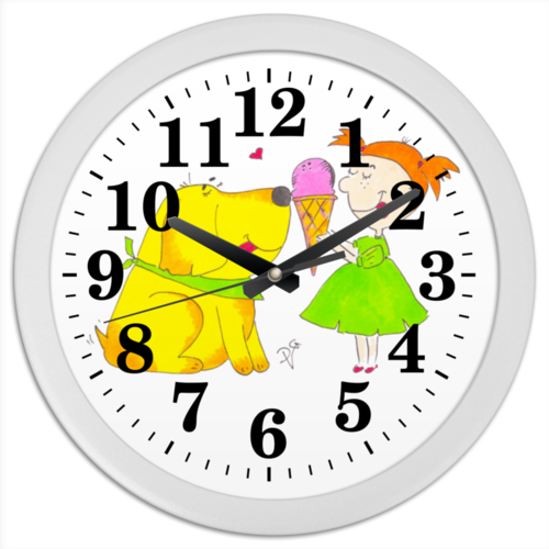 Заказать часы для офиса в Москве. Часы круглые из пластика Время для друзей от galkagalka - готовые дизайны и нанесение принтов.