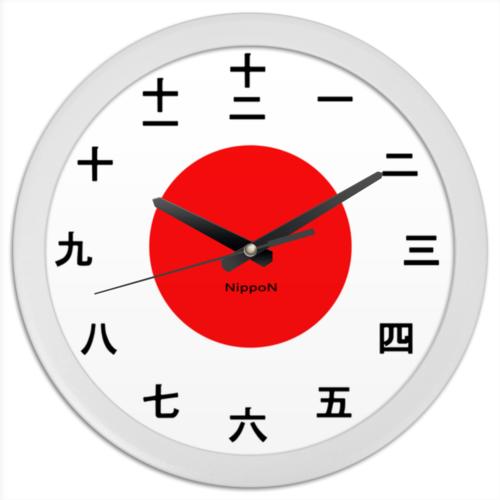 Заказать часы для офиса в Москве. Часы круглые из пластика Nippon red от Владимир Ушанов - готовые дизайны и нанесение принтов.