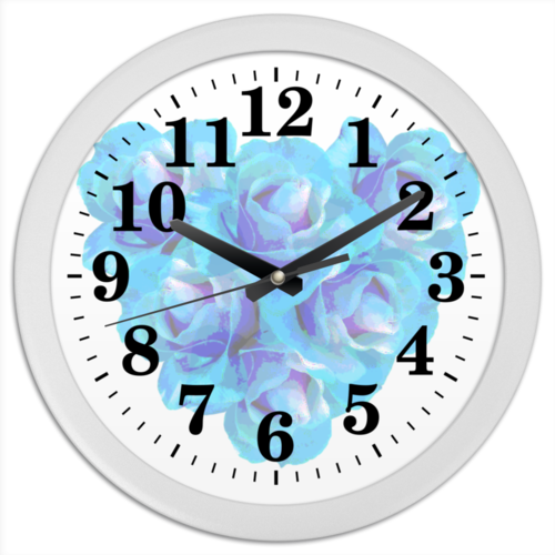 Заказать часы для офиса в Москве. Часы круглые из пластика Голубая пастель от Ольга Богуславская - готовые дизайны и нанесение принтов.