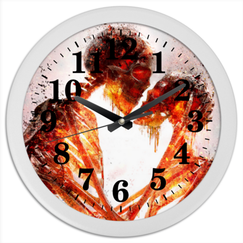 Заказать часы для офиса в Москве. Часы круглые из пластика Поглощённые любовью от Дана Столыпина - готовые дизайны и нанесение принтов.