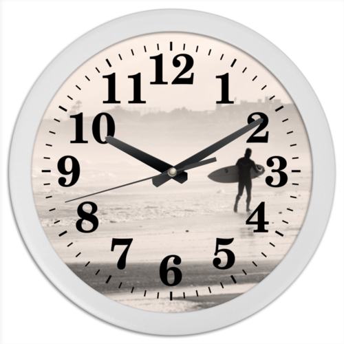 Заказать часы для офиса в Москве. Часы круглые из пластика Океан от Tatutati - готовые дизайны и нанесение принтов.