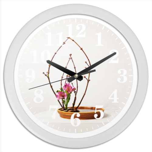 Заказать часы для офиса в Москве. Часы круглые из пластика Икебана / Ikebana от Ikebana - готовые дизайны и нанесение принтов.