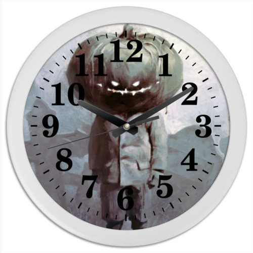Заказать часы для офиса в Москве. Часы круглые из пластика Хэллоуин от Дана Столыпина - готовые дизайны и нанесение принтов.