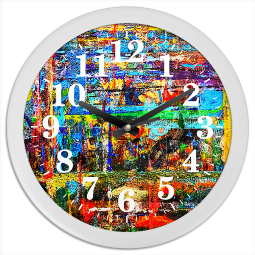 Заказать часы для офиса в Москве. Часы круглые из пластика Живопись. от Eva De Peron.  - готовые дизайны и нанесение принтов.