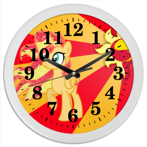 Заказать часы для офиса в Москве. Часы круглые из пластика Sunset Shimmer Color Line от shadow_dash - готовые дизайны и нанесение принтов.