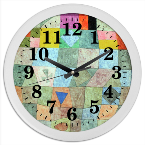 Заказать часы для офиса в Москве. Часы круглые из пластика Товарищеский матч (Пауль Клее) от trend - готовые дизайны и нанесение принтов.