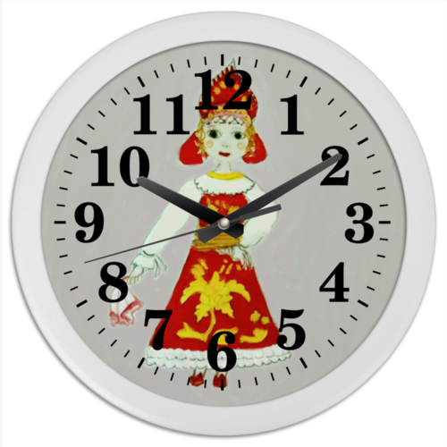 Заказать часы для офиса в Москве. Часы круглые из пластика Масленица от mrs-snit@yandex.ru - готовые дизайны и нанесение принтов.