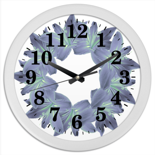 Заказать часы для офиса в Москве. Часы круглые из пластика Пастельный синий от Ольга Богуславская - готовые дизайны и нанесение принтов.