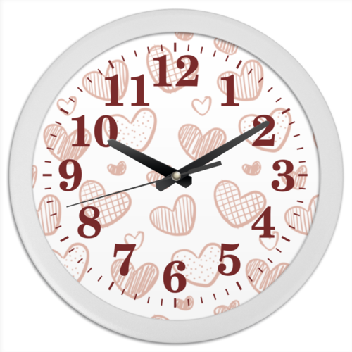 Заказать часы для офиса в Москве. Часы круглые из пластика Хартс от Polilog - готовые дизайны и нанесение принтов.