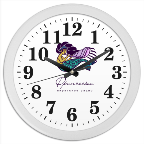 Заказать часы для офиса в Москве. Часы круглые из пластика Пиратское время от radiofranceska - готовые дизайны и нанесение принтов.