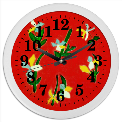 Заказать часы для офиса в Москве. Часы круглые из пластика Весна, весна от mrs-snit@yandex.ru - готовые дизайны и нанесение принтов.