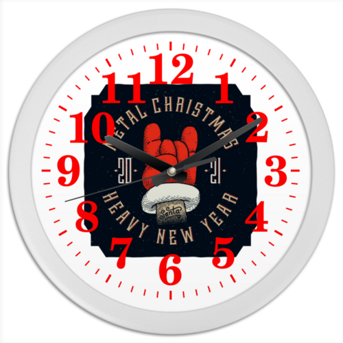 Заказать часы для офиса в Москве. Часы круглые из пластика Тяжёлый новый год от Leichenwagen - готовые дизайны и нанесение принтов.