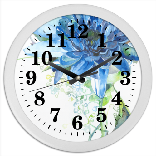Заказать часы для офиса в Москве. Часы круглые из пластика Хризантема от Elina - готовые дизайны и нанесение принтов.