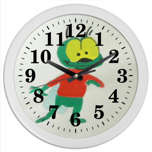 Заказать часы для офиса в Москве. Часы круглые из пластика Добрая муха от mrs-snit@yandex.ru - готовые дизайны и нанесение принтов.