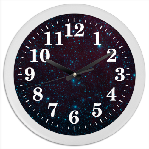 Заказать часы для офиса в Москве. Часы круглые из пластика Космос в тебе! от The Spaceway  - готовые дизайны и нанесение принтов.