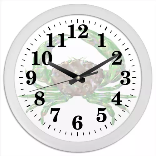 Заказать часы для офиса в Москве. Часы круглые из пластика Зеленый краб. от Alexey Evsyunin - готовые дизайны и нанесение принтов.