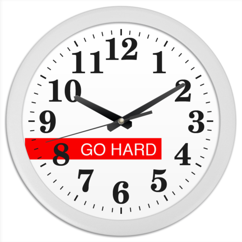 Заказать часы для офиса в Москве. Часы круглые из пластика ЧАСЫ GO HARD от konstantin_gohard - готовые дизайны и нанесение принтов.