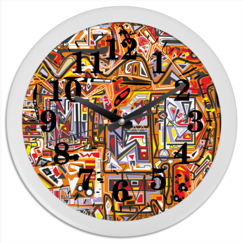 Заказать часы для офиса в Москве. Часы круглые из пластика Оранжевый дом. от Vadim Koval - готовые дизайны и нанесение принтов.