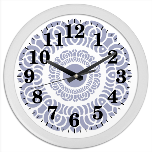 Заказать часы для офиса в Москве. Часы круглые из пластика Символ лотоса от liya - готовые дизайны и нанесение принтов.