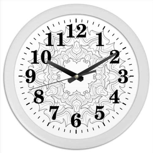 Заказать часы для офиса в Москве. Часы круглые из пластика Mandala от anastasiya24sk - готовые дизайны и нанесение принтов.