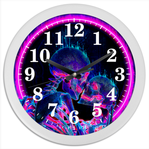 Заказать часы для офиса в Москве. Часы круглые из пластика Зажги эту ночь! от Дана Столыпина - готовые дизайны и нанесение принтов.