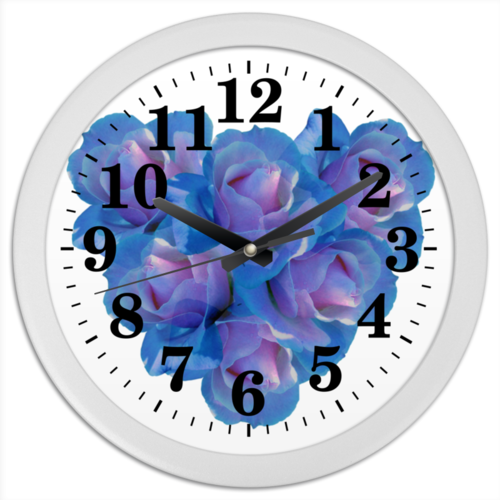 Заказать часы для офиса в Москве. Часы круглые из пластика Голубое сердце от Ольга Богуславская - готовые дизайны и нанесение принтов.